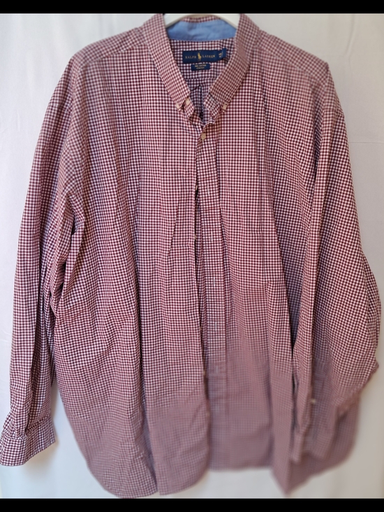 Ralph Lauren Other - Ralph Lauren Mens 4XB Big & Tall Gingham Stretch‎ Cotton Button Down Shirt Red